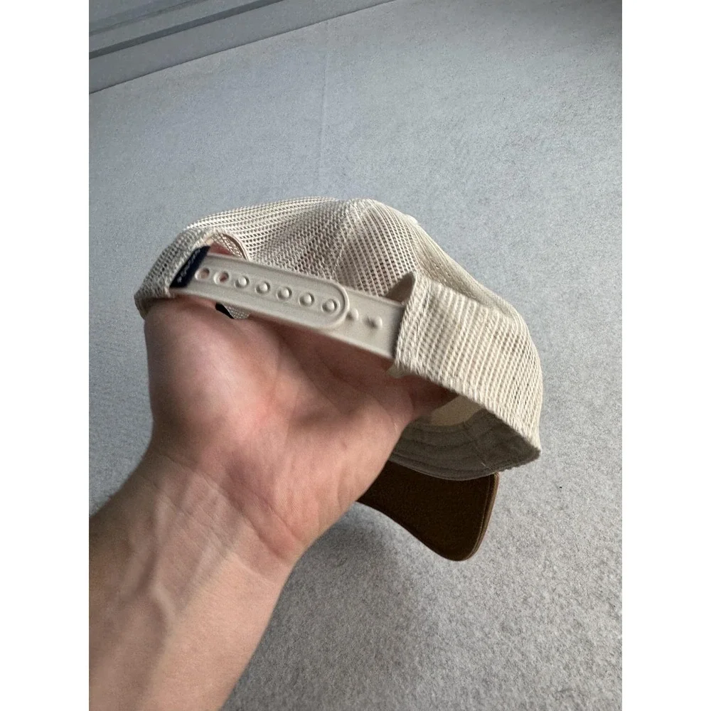 Poncho Outdoors Co. Hat Cap Snap‎ Back Mens One Size Beige Mesh Trucker Outdoor